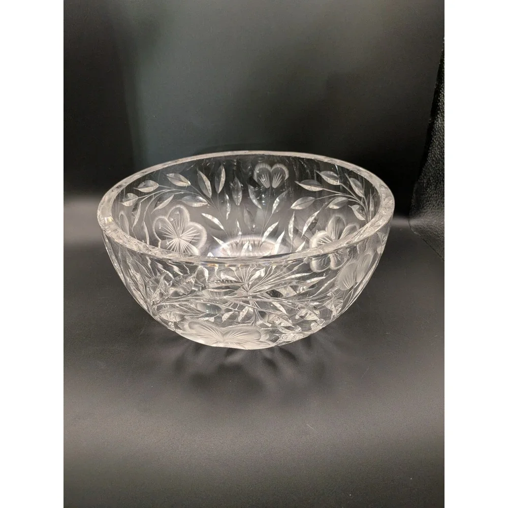 Vintage Heavy Cut Glass Crystal Covered Server